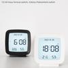 Portable LCD Alarm Clock for Students Compact Design with Thermometer Humidity Monitor and Flexible Time Format 12 or 24 Hours
