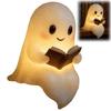 Lovely Ghosty Shelf Decoration Halloween Resin Figurine Reading Book Home Office Decoration Holiday Gift
