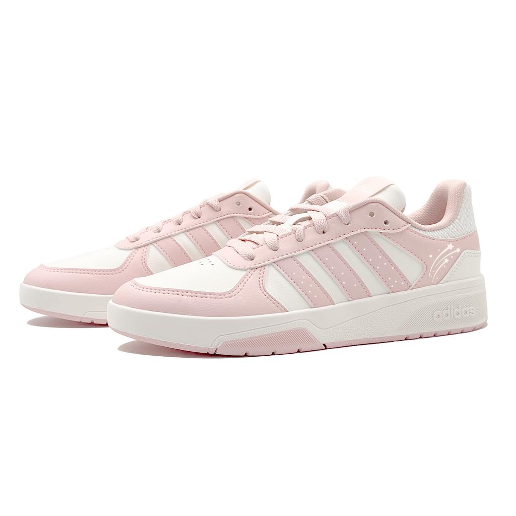 Adidas COURTBEAT Pink Mist Meteor Synthetic Leather Abrasion Resistant Slip Resistant Low top Skateboard Shoes Women's KI6785(Team499-)