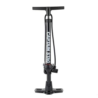 CAPTAIN STAG Насос, Напольный насос, Изготовлен из железа, с манометром, Длинный шланг, Совместим с клапаном BritishAmericanPresese, Стандарт SG,