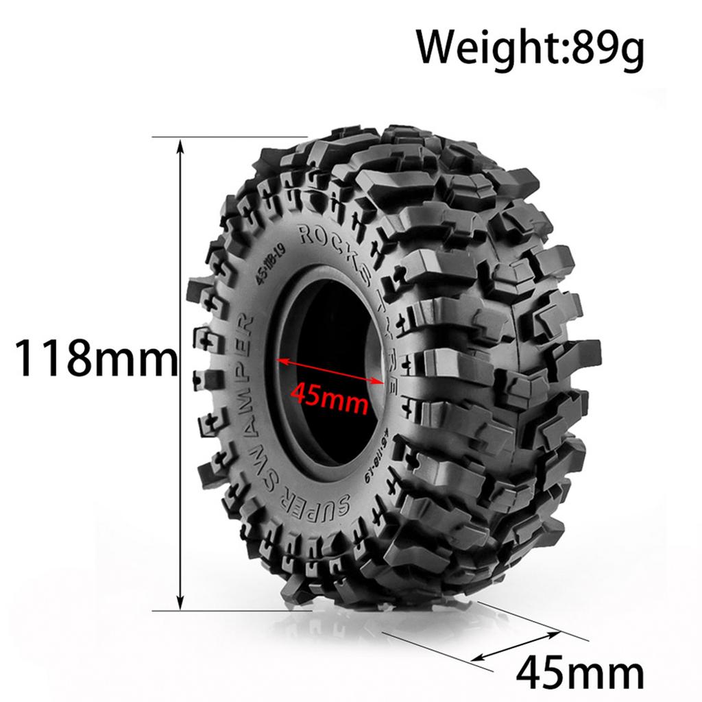 Гусеничные резиновые автомобильные шины с дистанционным управлением, 1,9 дюйма, 118*45 мм, 4 шт., замена для Trax4 Axial Scx10
