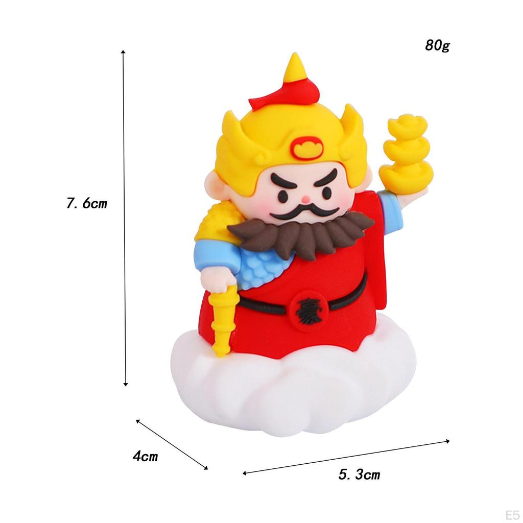 Китайская фигурка Lucky God, мультяшная статуя, милое настольное украшение удачи, маленькая скульптура для