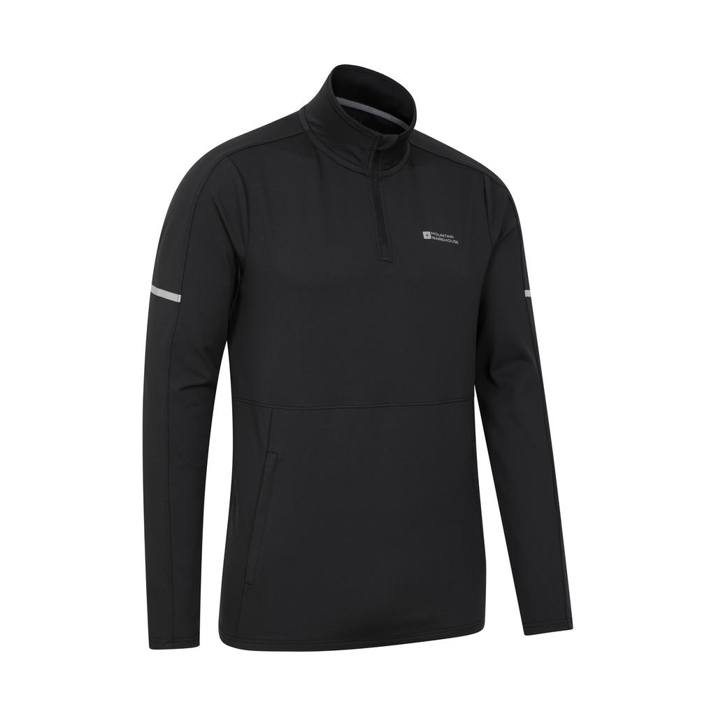 Mountain Warehouse Мужской базовый флисовый пуловер с молнией на половину из переработанных материалов