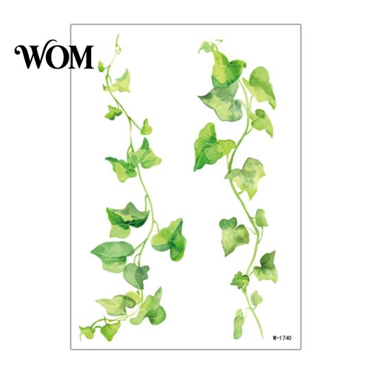 Easy Apply Temporary Tattoos Fake Vine Tattoos, Waterproof Leaf Stickers, Green Plant Ivy Body Art for Women Girls, Boho Festival Decor Party