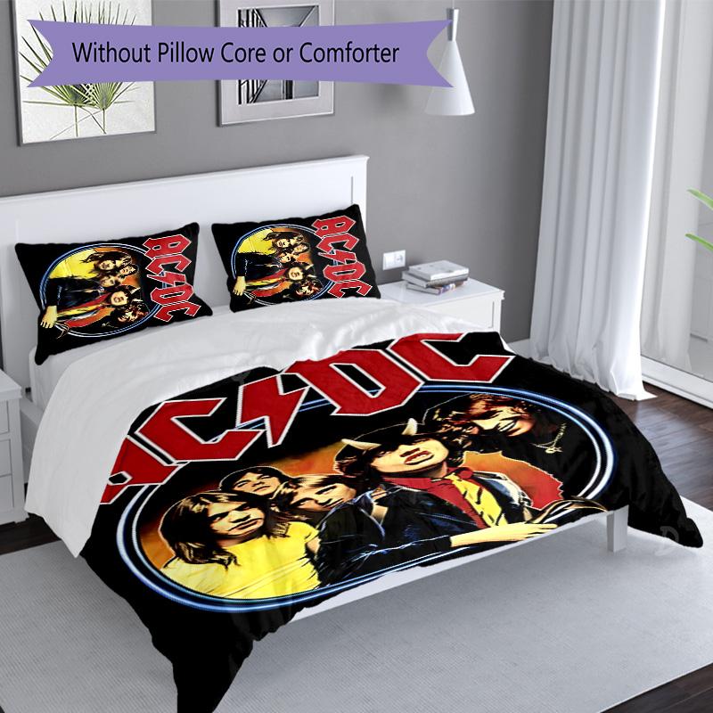 3pcs ACDC3 pattern bedding set duvet cover set includes duvet cover &pillowcases, perfect all season bedroom decoration & gift