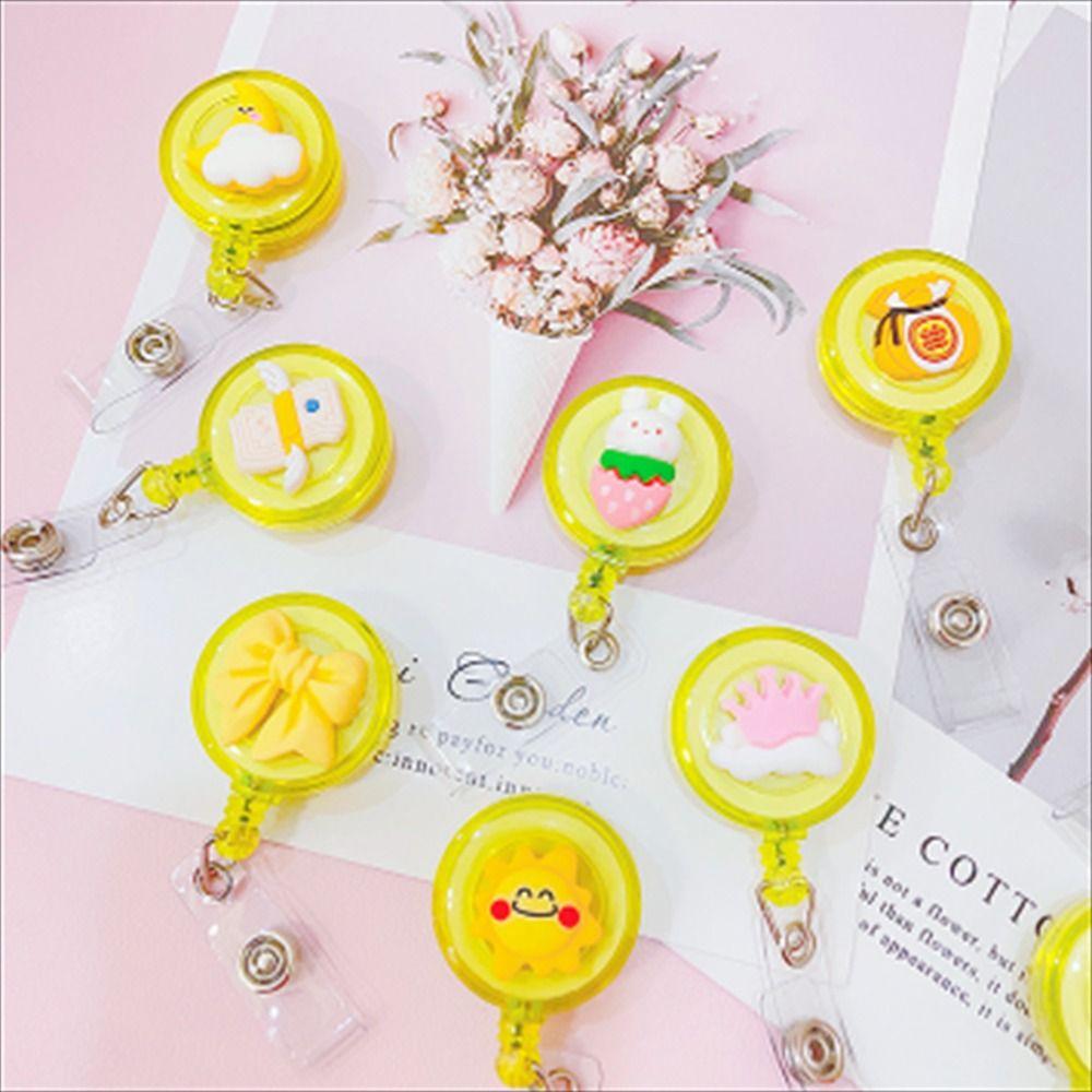Students Cartoon Nurse Doctor ID Card Clips Badge Holder Name Card Holder Retractable Badge Reel