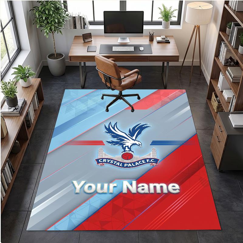 Crystal Velvet Rug Crystal Palace Print Custom Name Text Floor Mat Home Decor
