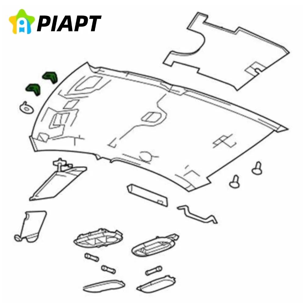 2-Pack Gray/Black/Beige Sun Visor Clips for Dodge Avenger (OE# 1GW25DW1AA)