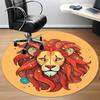 1pc Lion King Office Round Area Rug,  Mat Suitable For Office, Under Office Chairs Bedroom Living Room Home Decor, Room Deco
