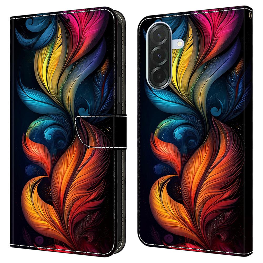 Для Samsung Galaxy A36 5G Кожаный чехол С принтом Узор Кошелек Подставка Флип-чехол для телефона