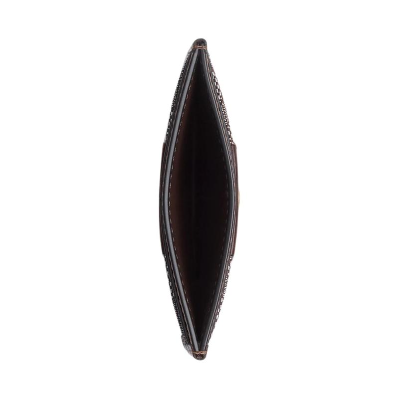 Coach Чехол-кардхолдер Essential 11 Signature Hardware Signature Jacquard Fabric and Refined Calfskin Case Женский Латунь Латунь с цветом дуба клена