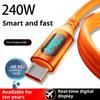 1 шт. 240 Вт USB Type-C LED Цифровой Дисплей Кабель 6A USB-C на Type-C Быстрая Зарядка для Huawei Зарядный Шнур Аксессуары