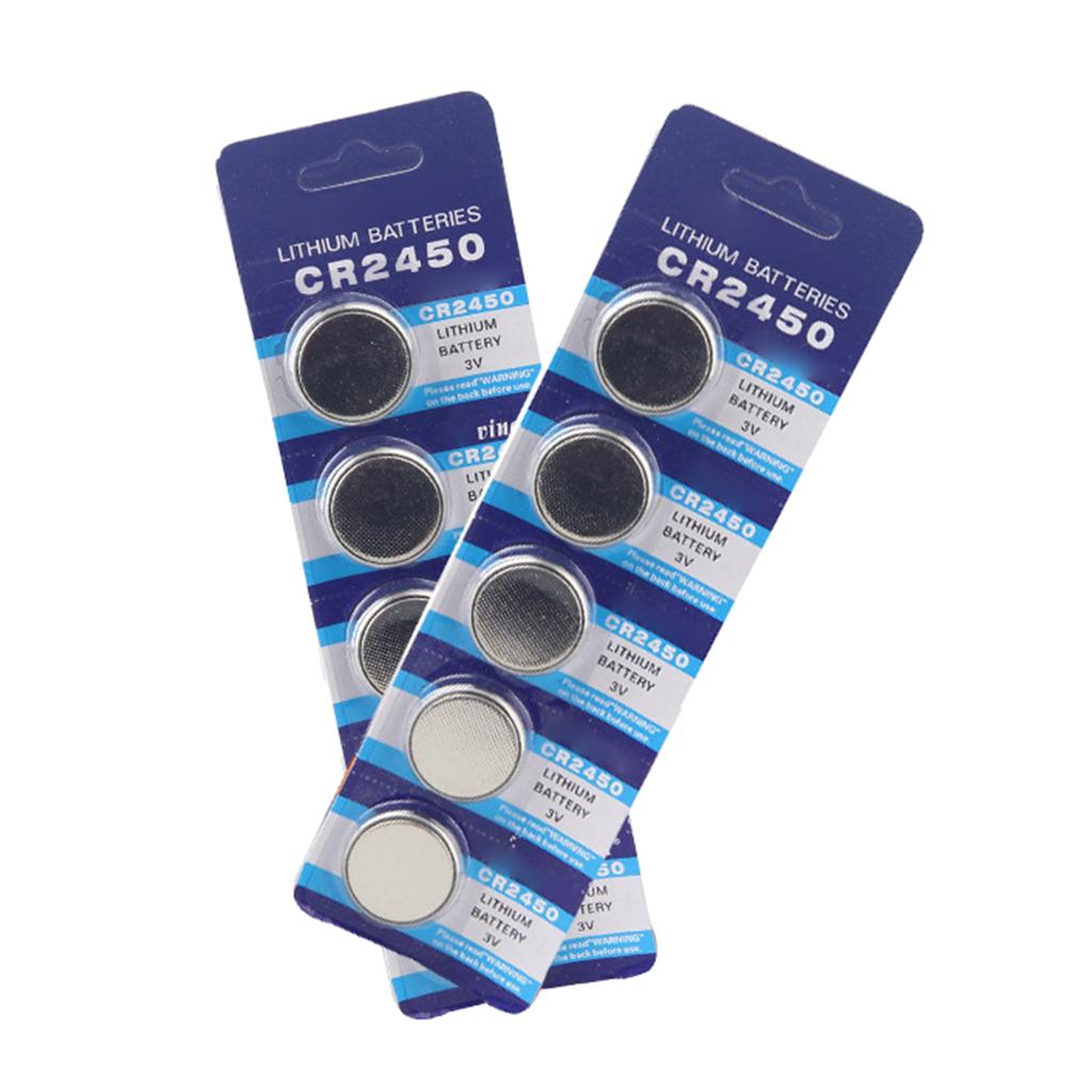 5 шт. батареек CR2450, батарейки-таблетки для автомобильного ключа, долговечная энергия для часов и брелока, долговечная энергия