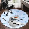 1PC Snowman Olaf Sparkle Night Round Rug, Non-slip Chair Mat, Home Decor, Circle Carpet Perfect for Office, Bedroom, Living Room,Christmas gift
