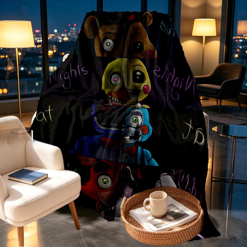 Five Nights at Freddy's Print Blanket - Soft & Comfortable, for Bedroom, Travel, Sofa, Home Decoration - Birthday Christmas Gift for Friend