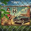 Винтажная металлическая табличка Декор стены Route 66 Ретро Персонализированная для бара Кафе Дома