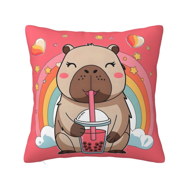 Custom Funny Colourful Capybara Printed Pillow Case xcm Decoration Nordic Outdoor Cushions Square Pillowcase
