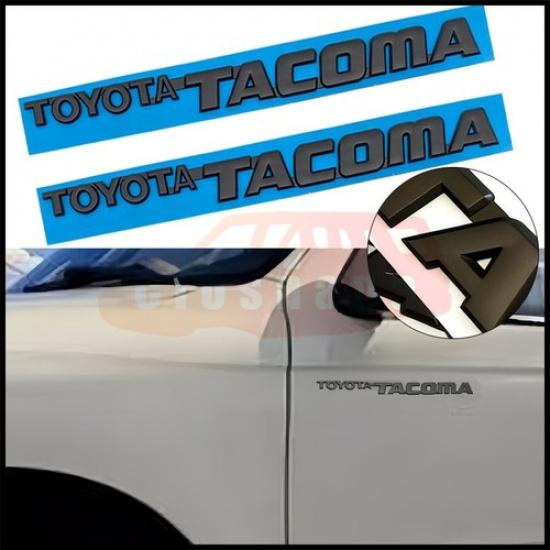 Black / Silver Fender Emblems For Tacoma Badges Accessories Side Door 1995-2004