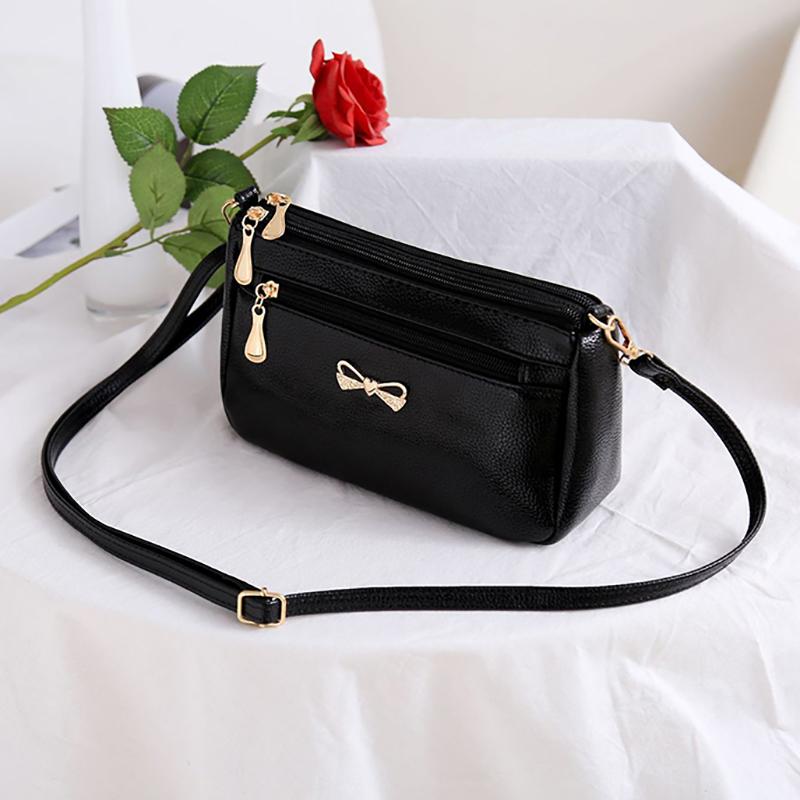 Women Shoulder Crossbody Bags Purse Bowknot PU Leather Messenger Handbags Small Phone Pocket