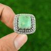Хризопраз Камень Серебро 925 пробы Штабелируемое Юбилейное Кольцо Ювелирное изделие US 7