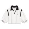 Li Ning X HZW Collaboration CF Su Series Color Block Striped Pullover Polo Shirt Women tops Off-White APLT212-2