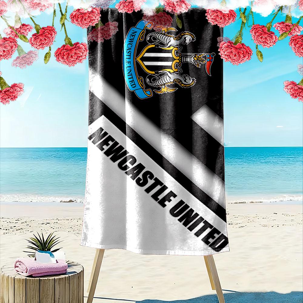 Large Beach Towel Newcastle United Black White, Quick Dry, Ultra Soft, Fade Resistant, for Soccer Gift