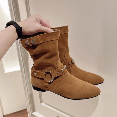 Высококачественная женская обувь, женские сапоги без застежек, модные современные сапоги с заклепками, женские сексуальные однотонные ботильоны с острым носком, Zapatos