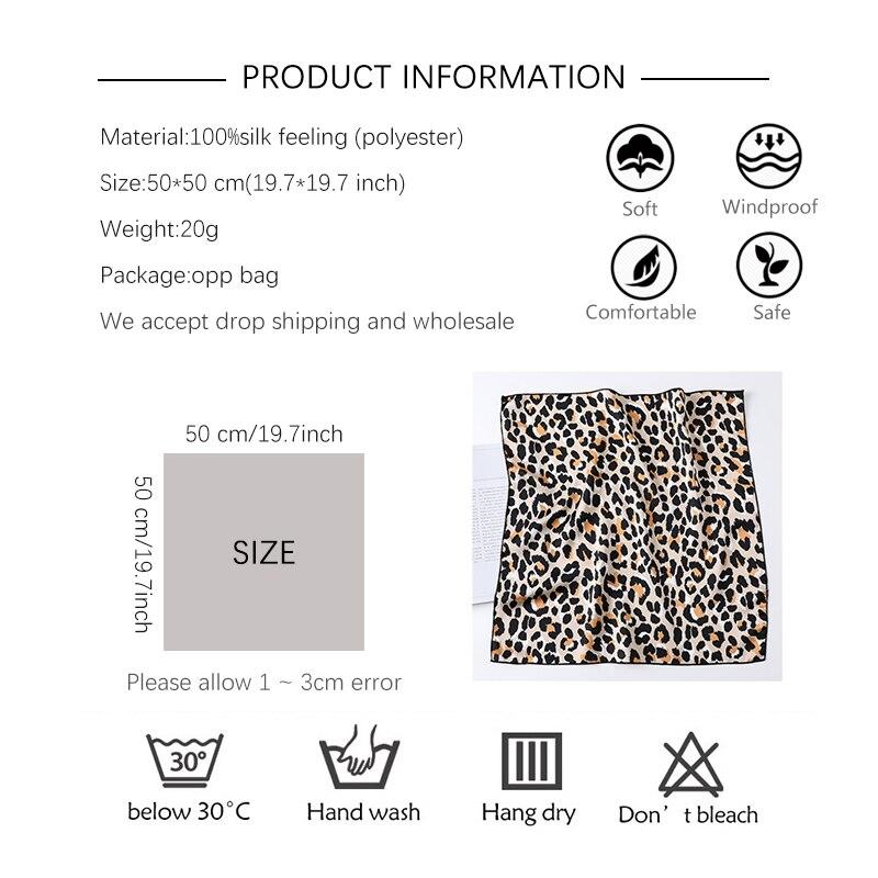 2021 Small Size Women Scarf Fashion Print Silk Scarves Square Neck Office Satin Handkerchief Bandana Foulard