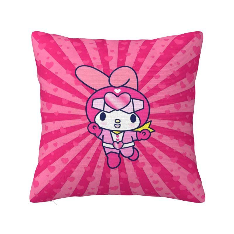 Индивидуальная роскошная наволочка для подушки Sanrio My Melody в стиле аниме для дивана, полиэстер, мультяшная, милая, декоративная для спальни