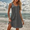Summer Dresses For Women Beach Boho Sleeveless Printing Tshirt Tank Sundresses