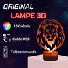 3D LED лампа - Сделано во Франции - Лев - Многоцветная - Сенсорная - Пульт дистанционного управления в комплекте