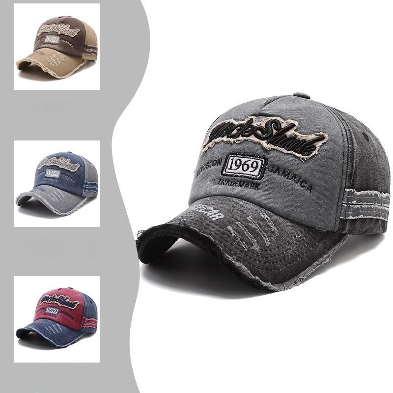 Шляпа Мужская и Женская Весна и Лето Рваный Край Ковбойская Шляпа Стирка Старая Бейсболка Уличная Солнцезащитная Рыбацкая Шляпа Тренд