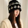 Warm Retro Beanie Hat Knitted Winter Cold Hat Fashion Jacquard Knitted Hat  Winter