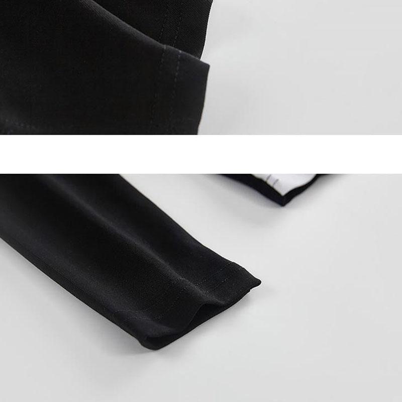 Необычный дизайн футболки, женский топ с длинными рукавами и шейным ремешком, тонкий, тонкий, в стиле пэчворк, искусственный комплект из двух предметов, яркое лето