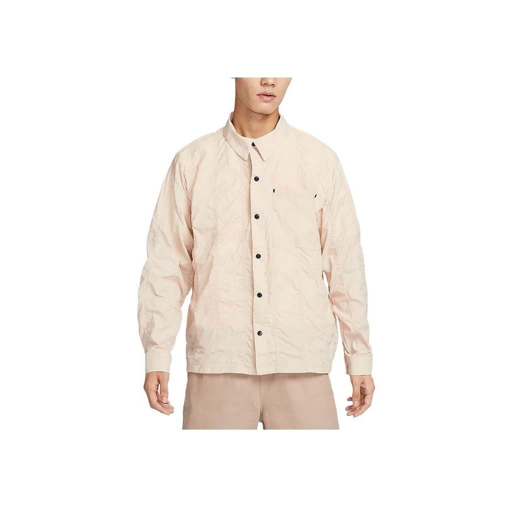 Nike Спортивная одежда Tech Pack Текстурированная тканая рубашка с длинным рукавом Мужские топы Sand-Dune White FB7364-126