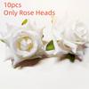 10pcs Pastel Colors Realistic Artificial Rose Heads 3D Elegant Flower Arrangement  for Wedding