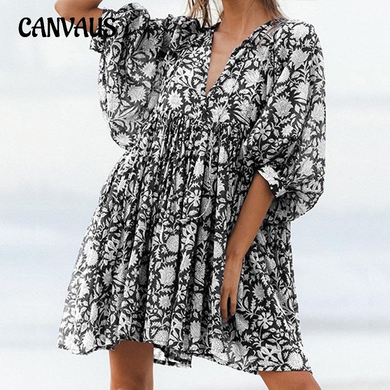 Летнее женское платье Модные большие ярды со свободными бретелями Персонализированные литературные ретро платья с принтом в европейском и американском стиле