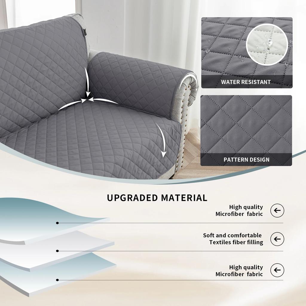 Waterproof Sofa Cover Quilted Anti-wear Couch Covers for Dog Pet Kids Recliner Armchair Furniture 1/2/3/4 Seater Protect