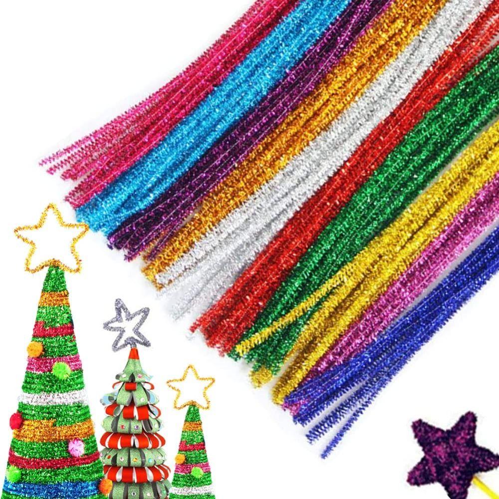 100Pcs Multicolored Craft Pipe Cleaners Fuzzy Sticks Pipe Cleaners Bulk Home Decorations