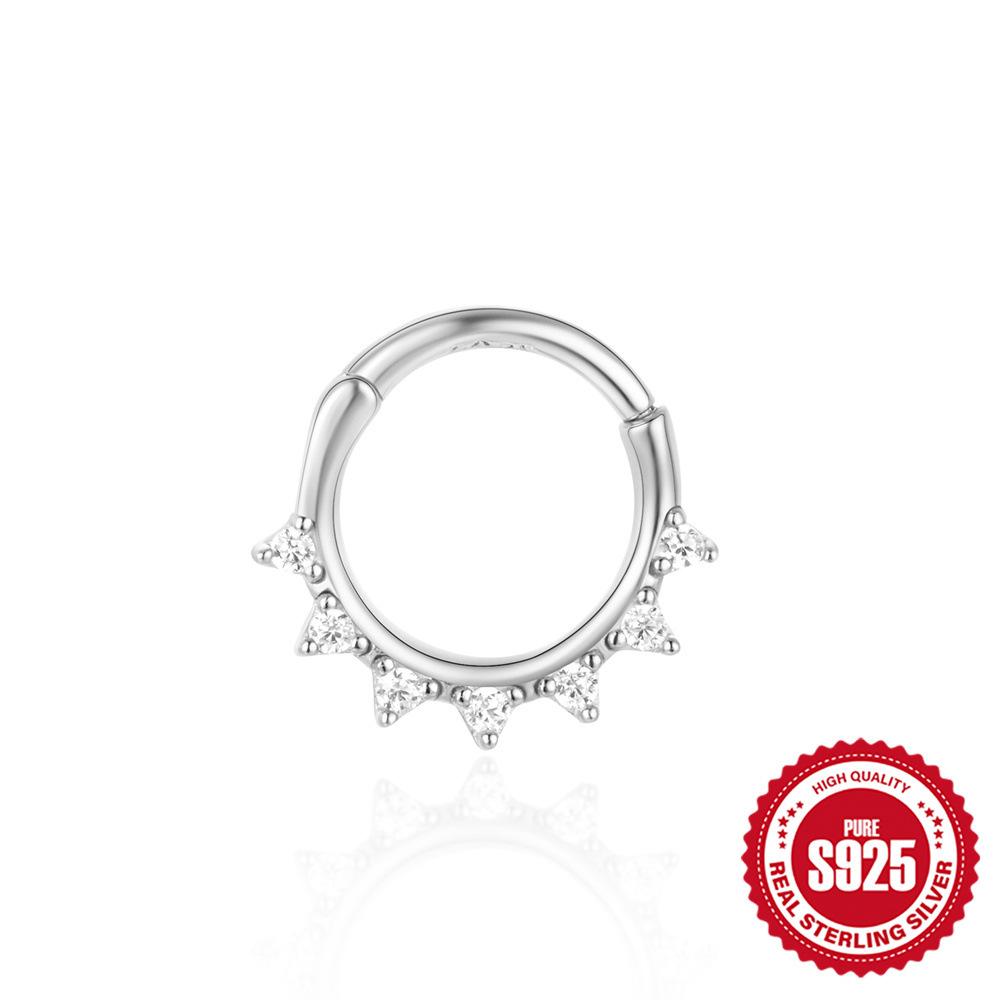 Серьги для пирсинга хряща Wind S925 Sterling Silver Star Diamond Temperament, пряжка для ушей, кольцо для носа, двойное назначение