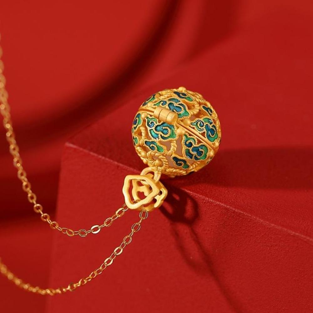 Luxury DIY Trinkets Accessories Hollow out Jewelry DIY Making Charms Enamel Box Necklace  Women