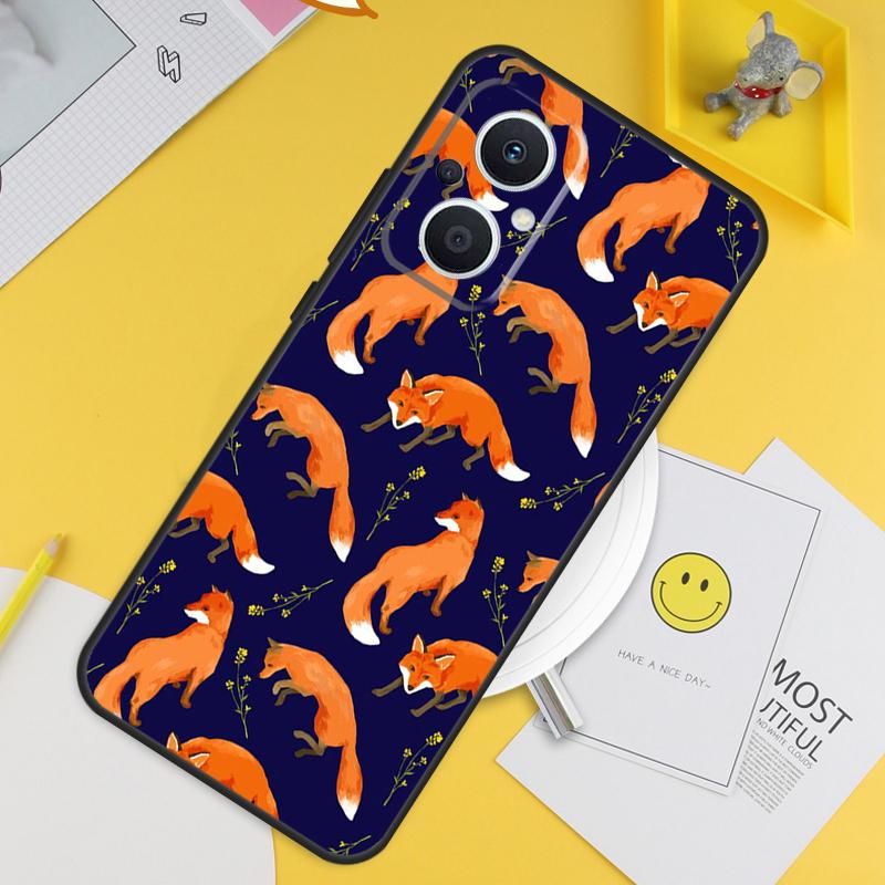 Мультяшные лисы Животное Для OPPO Reno 8T 11F 12F 13F 14F 7 8 Lite 10 11 12 13 14 Pro OPPO Find X9 X8 X5 X6 Pro Чехол