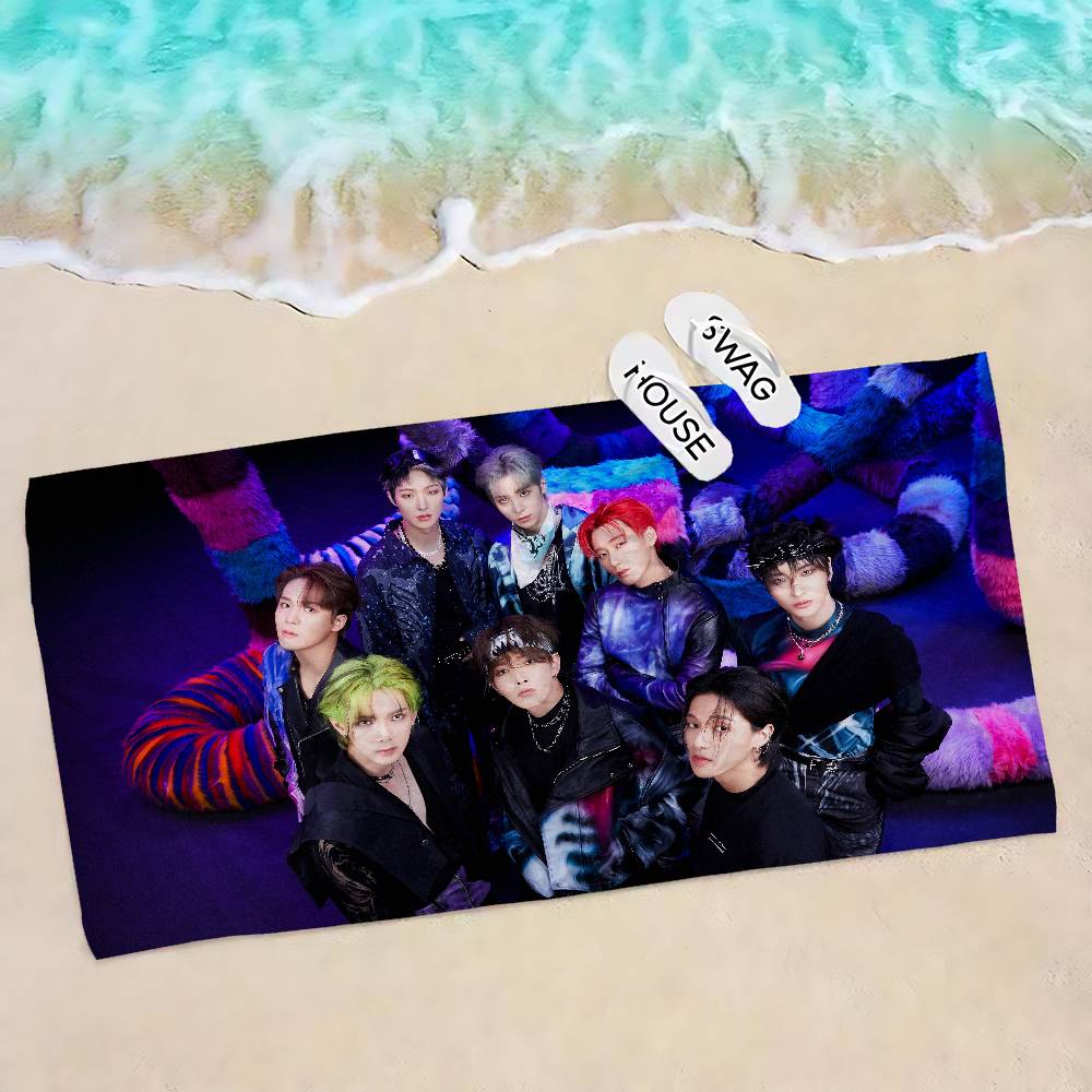 Корейский Поп A-ATEEZ Большие Микрофибровые Пляжные Полотенца Быстросохнущее Полотенце Песок Пляжные Полотенца Полотенце для Бассейна Для Путешествий Плавание Бассейн Йога