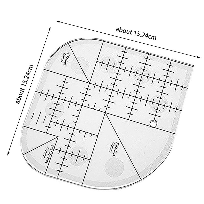 Многофункциональная угловая режущая линейка акриловая противоскользящая швейная линейка с круглым краем шаблон линейка сделай сам шитье пэчворк линейка