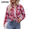 Весенние и осенние женские рубашки в клетку с длинным рукавом, повседневная модная свободная рубашка большого размера