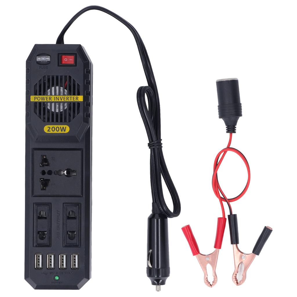 Автомобильный инвертор 200 Вт 12 В в 220 В ШИМ модифицированный синусоидальный адаптер-преобразователь с портами USB 4,1 А
