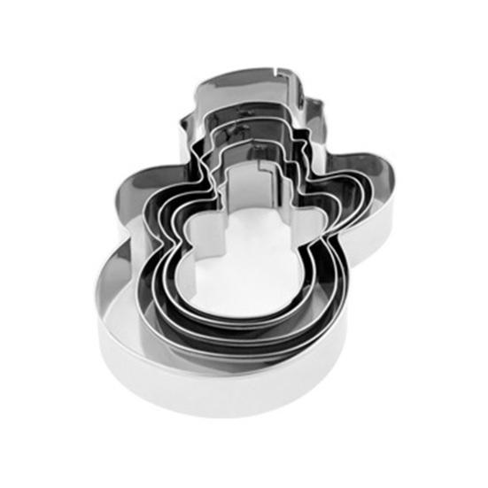 5Pcs Christmas Cookie Cutters Set Santa Tree Snowflake Gingerbread Men Snowman Shape Cookie Molds Reusable Baking Tool for Home Kitchen Bakery