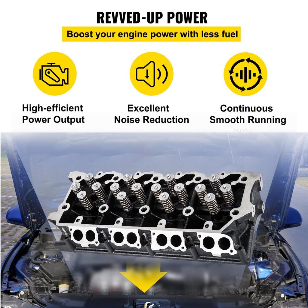 Cylinder Head Assembled, Engine Cylinder Head Assembly Replacement 6.4L, Cast Iron Cylinder Head Fit for 08-10 Ford F250 F350 F450 F550