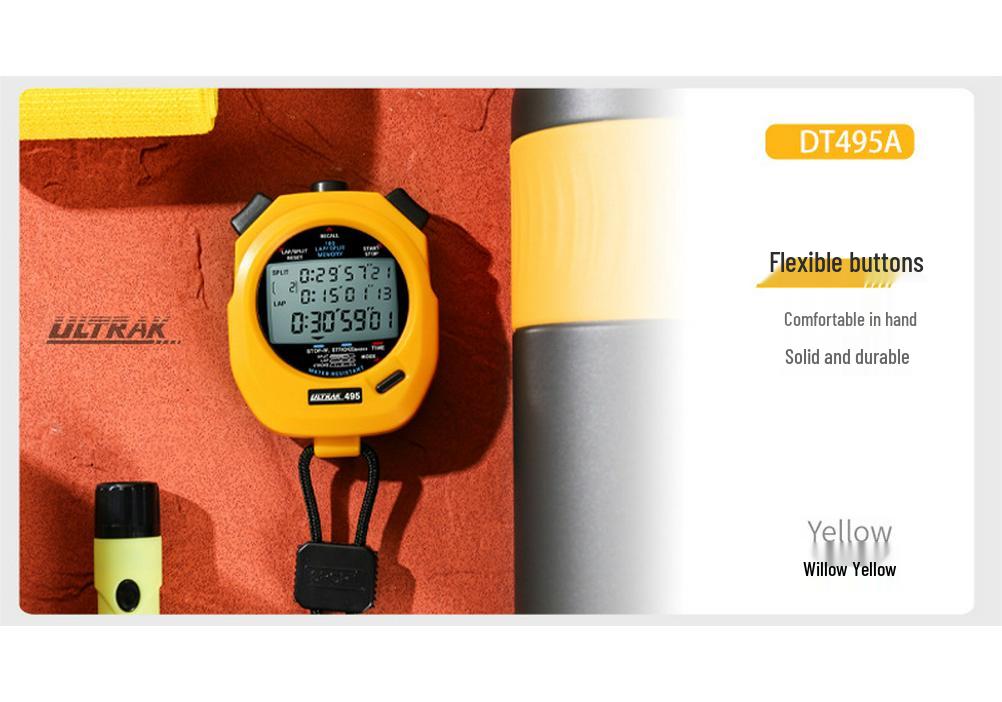 Электронный секундомер ULTRAK DT495E, 100 кругов, 3-строчный дисплей, Портативный таймер для тренировок по легкой атлетике