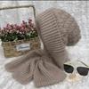 One Piece Hat Scarf Windproof Winter Knitting Thick Warm Ear Guard Hat for Woman Girs Winter Outdoor Use